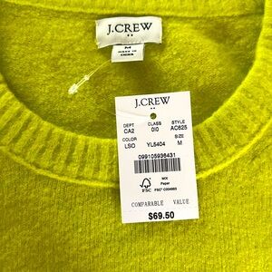JCrew GORGEOUS VIBRANT chartreuse sweater.